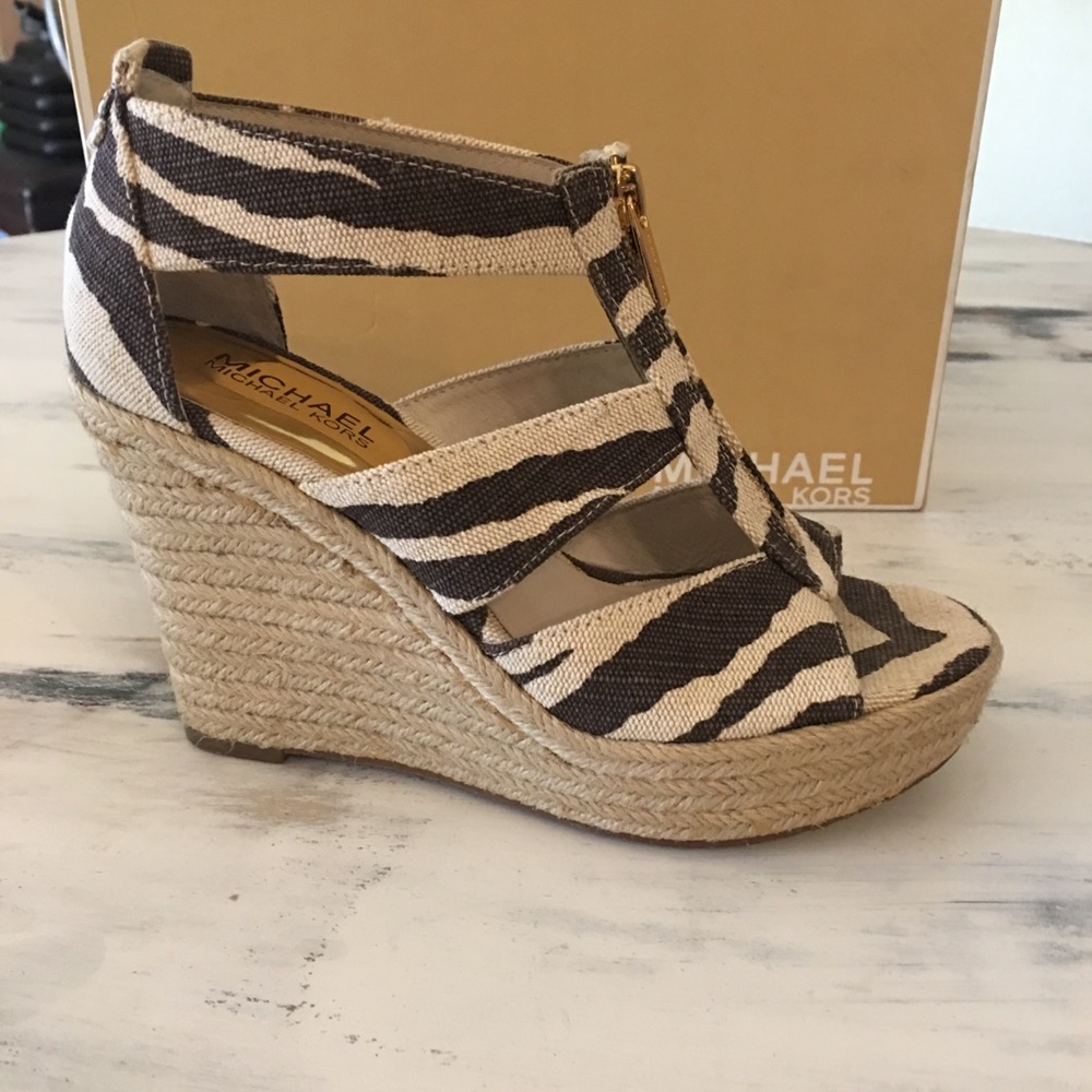 Michael Kors zebra wedge size 6